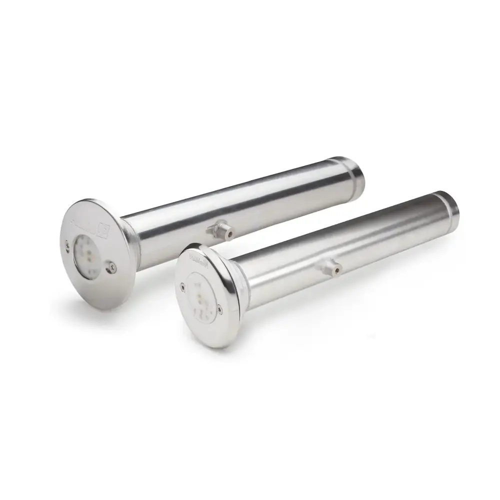 Två eleganta cylindriska Pahlen Belysningspaket spotlights PREMIUM med LED-ljus